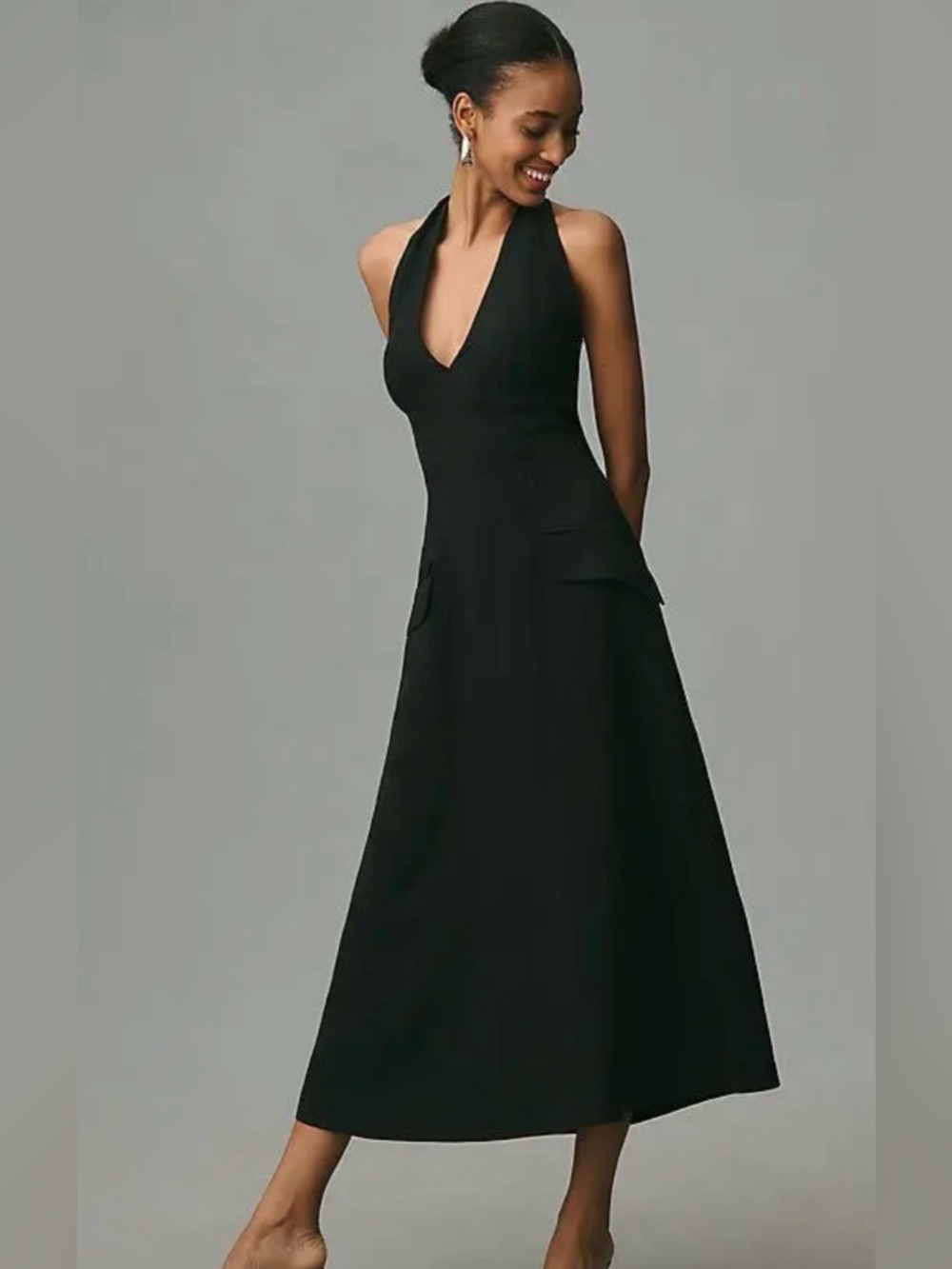 Black Linen Halter